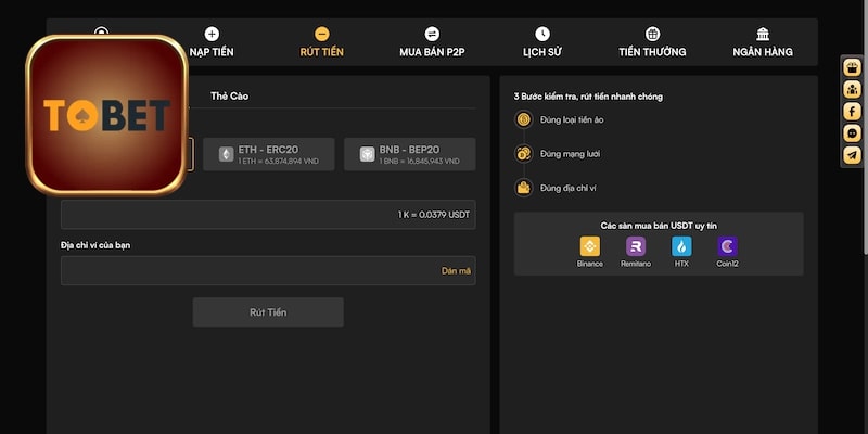 5 bước rút tiền thành công tại Tobet88