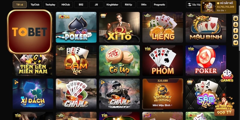 Tobet88 sở hữu nhiều trò chơi đánh bài cực đỉnh